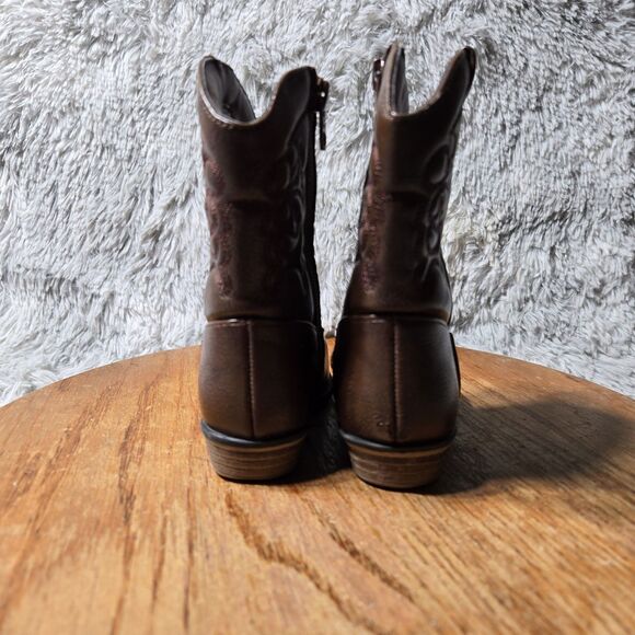 Cat & Jack Memphis Kids Size 7C Little Kids Western Brown Toddler Cowboy Boots - Picture 4 of 11